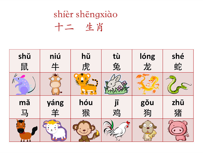 Chinese new year zodiac animals