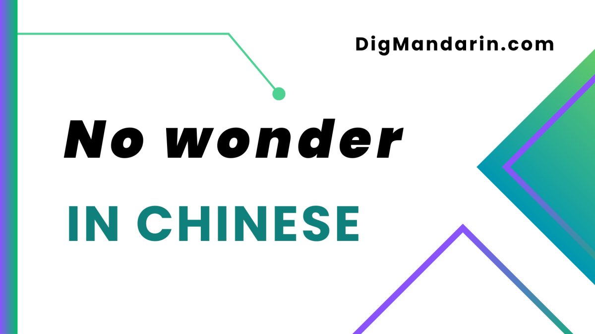 Various ways to say “No wonder” in Chinese